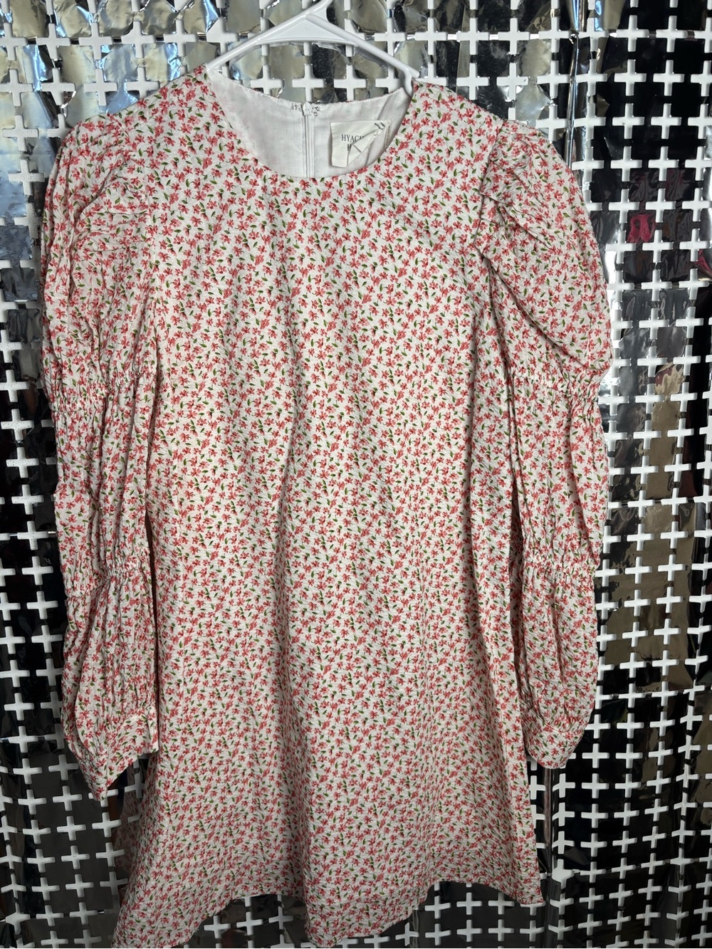 Hyacinth House Puff-Sleeve Pink Floral Long-Sleeve Dress